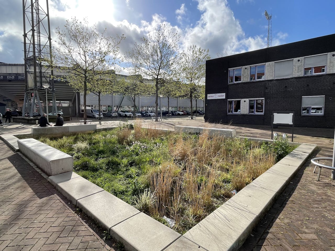 Deze zogenoemde Bluebloqs vormen het filter voor een ondergrondse waterbuffer bij het Spartastadion in Rotterdam.
